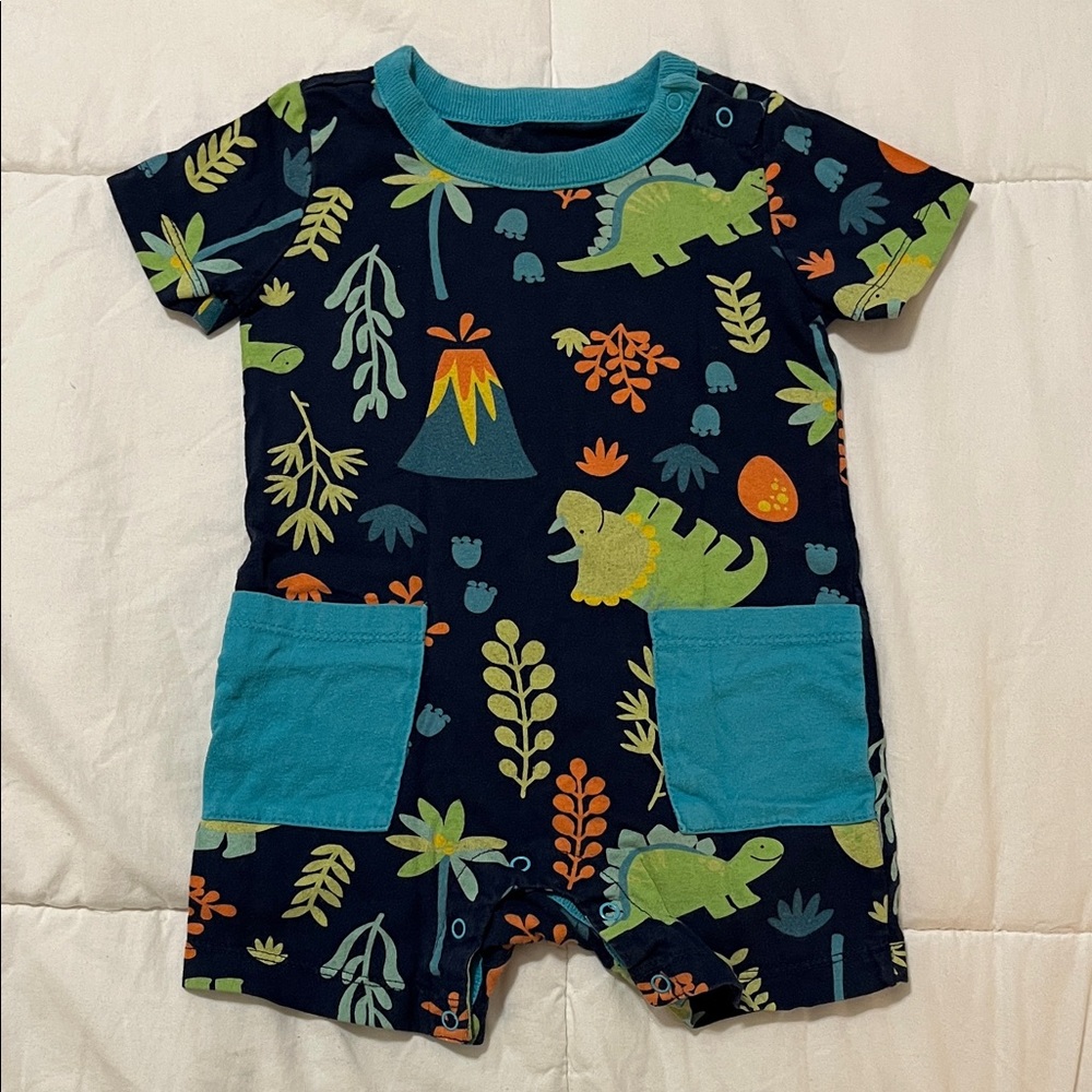 Wonder Nation Cotton Dinosaur Baby Romper